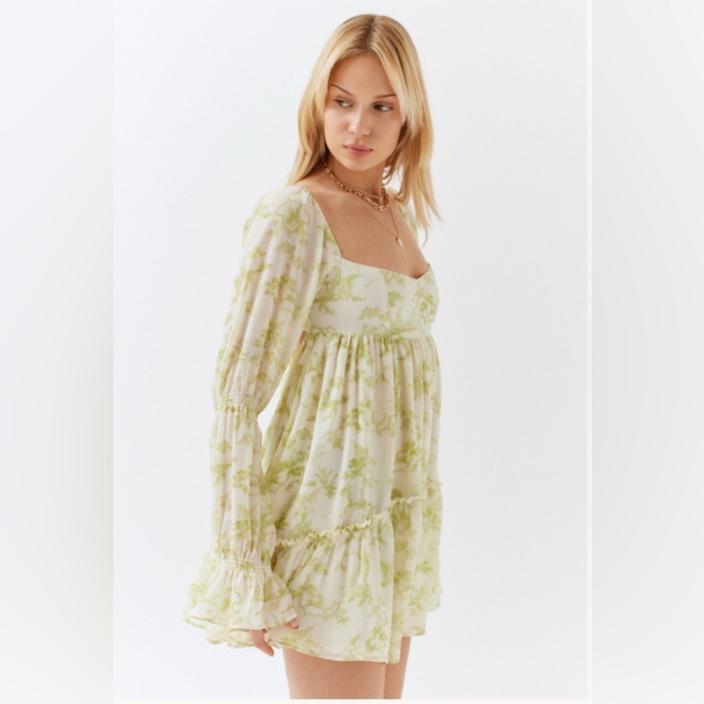 Urban Outfitters Cream Floral Mini Dress